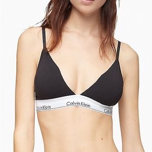 Calvin Klein Modern Cotton Triangle Lightly Lined Bralette Black S